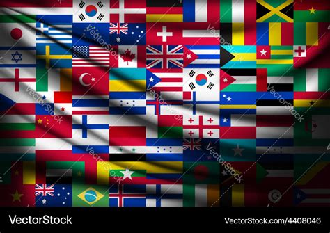 Big flag background made of world country flags Vector Image