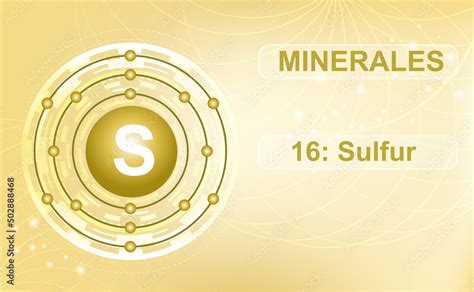 Electron shell diagram for the mineral and macroelement S, sulfur, the ...