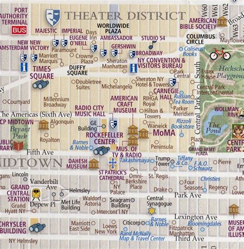 Theater District, NY | Theater district, Worldwide plaza, Travel maps