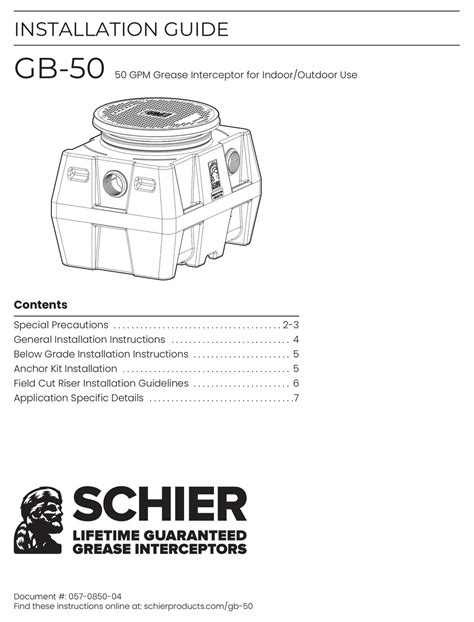 SCHIER GB-50 INSTALLATION MANUAL Pdf Download | ManualsLib