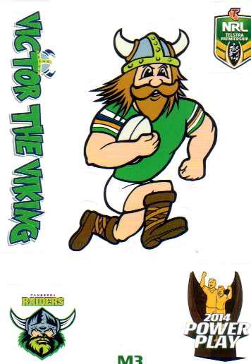 2014 NRL Power Play Mascot Sticker M3 Canberra Raiders | Diggaz Trading ...