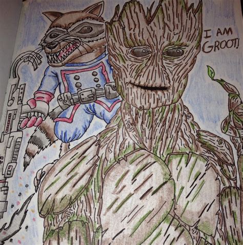 Rocket Raccoon and Groot by CartoonWill on DeviantArt