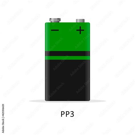 Alkaline battery PP3 isolated on white background. Rechargeable battery 9V energy storage cells ...