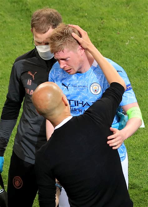 De Bruyne provides injury update after leaving Champions League final ...