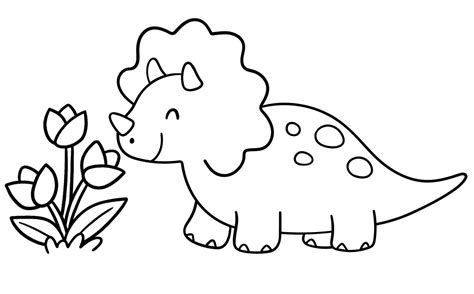 A Cute Triceratops coloring page - Download, Print or Color Online for Free