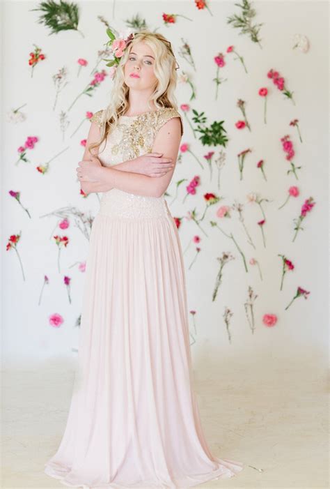 Soft Pink and Gold Wedding Dress Inspiration {Debbie Lourens Photography}