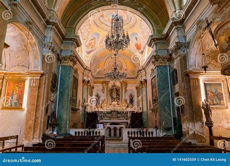 Interior View of the Historical Church of Our Lady of the Assumption of Eze Stock Image - Image ...