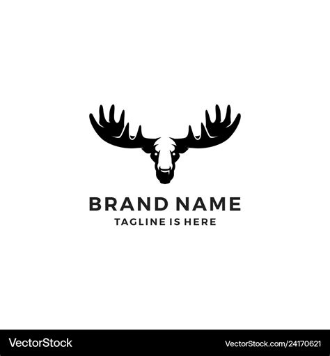 Moose head logo template icon Royalty Free Vector Image