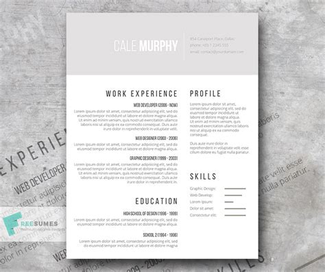 Free Minimalist CV Template - Shades of Gray - Freesumes