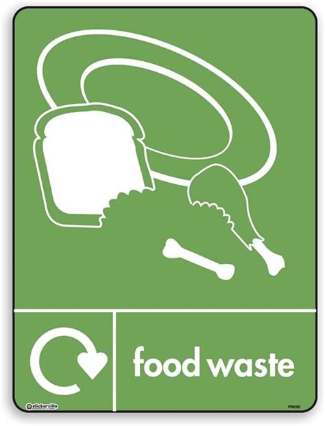 Food Waste Bin StickerSign - WRAP, Self Adhesive Vinyl [A6 100mm x ...