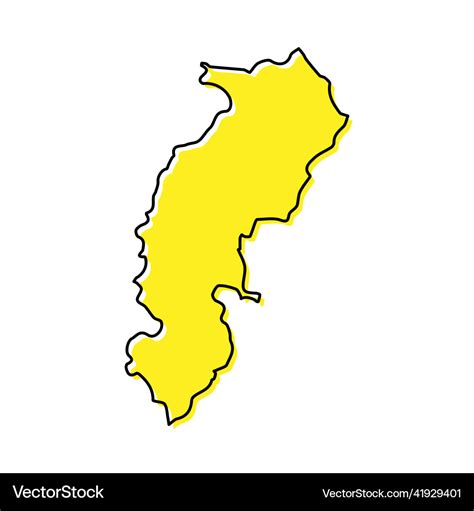 Simple outline map of chhattisgarh is a state Vector Image