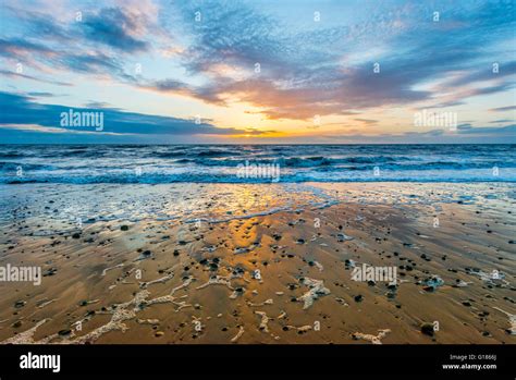 sunset at cleveleys,fylde coast,lancashire,england,uk,europe Stock ...