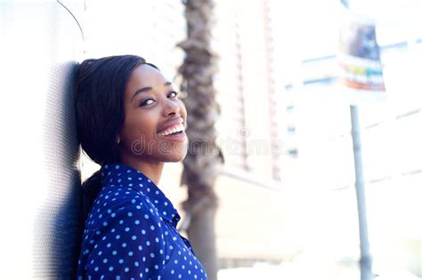 Happy Young Woman Laughing Outdoors Stock Photo - Image of confident ...