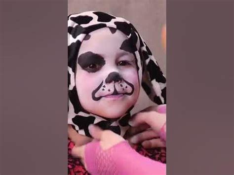 Dalmatian Face Paint | Easy Animal Face Paint #Shorts - YouTube