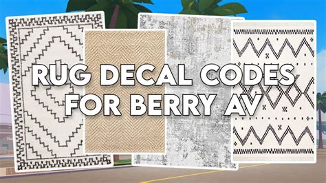 Berry Avenue Roblox Codes Rug Decals Bloxburg at Janet Rojo blog