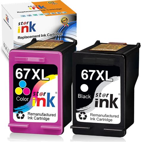 Amazon.com: St@r ink Remanufactured Ink Cartridge Replacement for HP 67 ...