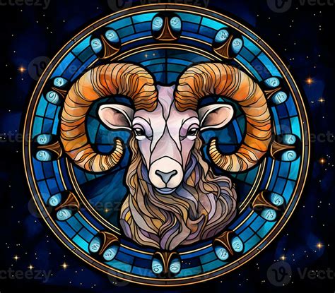 zodiac sign of ram with blue background and stars. generative ai. 28421742 Stock Photo at Vecteezy