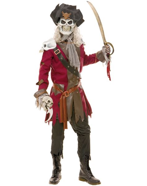 Captain Hook Scary Ghost Pirate Skeleton Costume