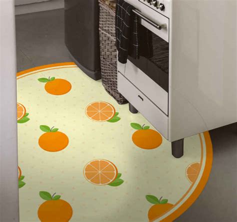 Oranges pattern kitchen flooring - TenStickers