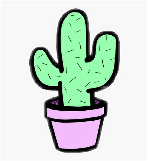 Transparent Kaktus Clipart - Easy Cute Cactus Drawing, HD Png Download , Transparent Png Image ...