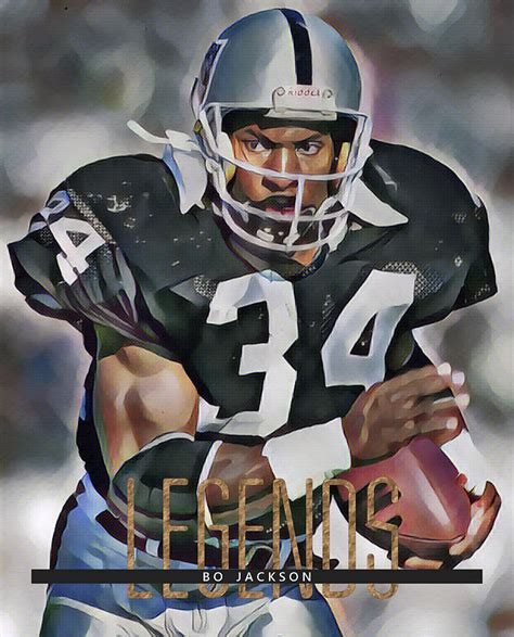 Bo Jackson Oakland Raiders Trading Card Poster 500 Mixed Media by Joe ...