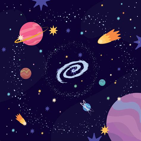 milky way galaxym scene 10795623 Vector Art at Vecteezy