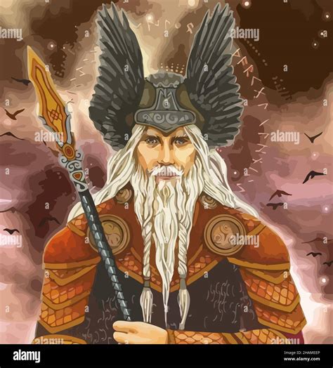 odin dios nórdico ilustración mitología Fotografía de stock - Alamy