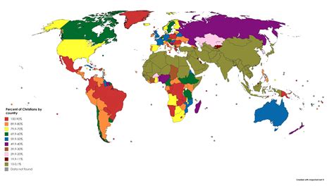 Here’s a map of the % of Christians in each country. : r/MapPorn