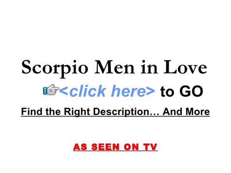 Scorpio Men in Love