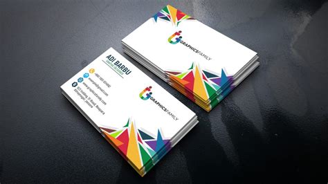 Colorful Simple Business Card Design – GraphicsFamily