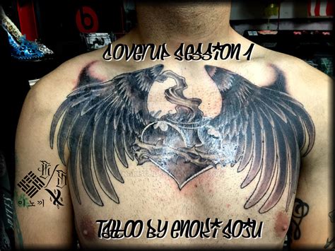 Sacred Heart Wings Coverup S1 Tattoo by Enoki Soju by enokisoju on ...