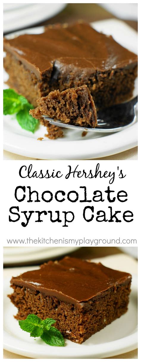 Classic Hershey's chocolate syrup cake, topped with rich boiled chocolate icing ~ moist, tender ...