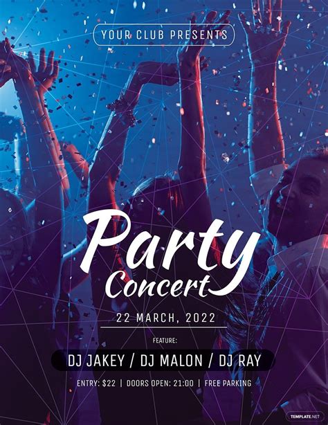 Party Concert Flyer Template in Illustrator, PSD, Word, Publisher ...