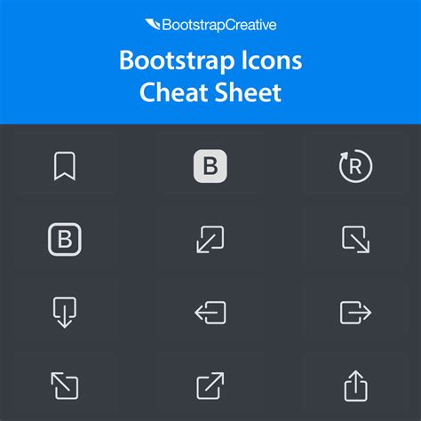 Bootstrap 5 Icons Cheat Sheet & Reference Table 2024