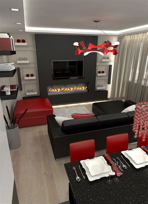 Red Grey And Black Living Room Ideas - Home Design Ideas