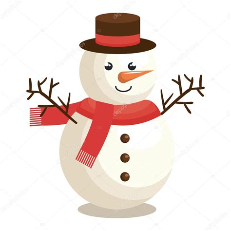 Merry christmas snowman character — Stock Vector © yupiramos #126383340