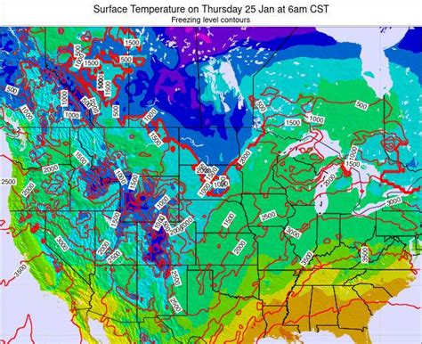 North-Dakota Surface Temperature on Thursday 19 Nov at 12pm CST