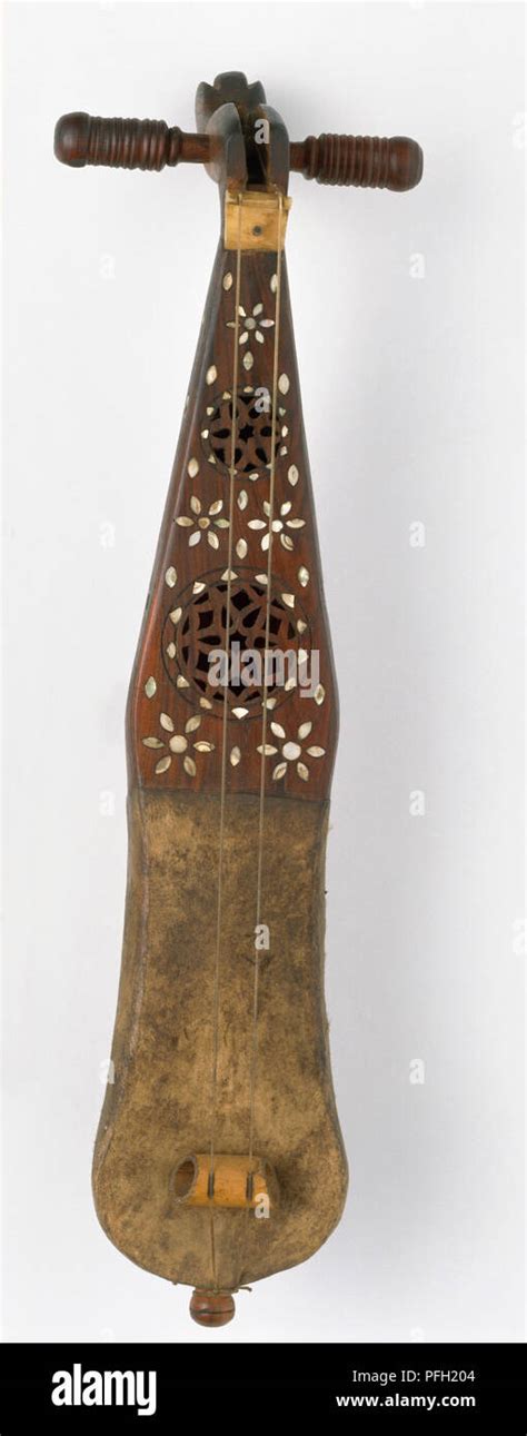 Rebab Andaluz stringed instrument, front view Stock Photo - Alamy