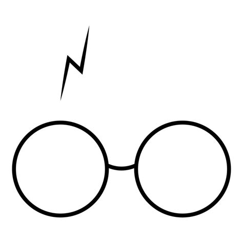 Symbol from the book about Harry Potter glasses and lightning. Vector illustration 12782661 ...
