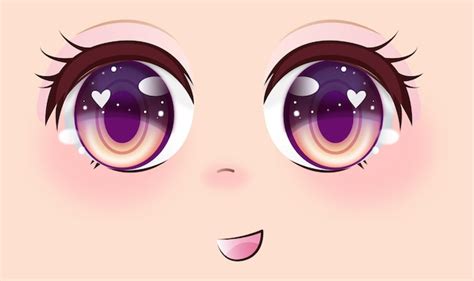 Premium Vector | Cute anime girls eyes. Manga face expressions. Vector ...