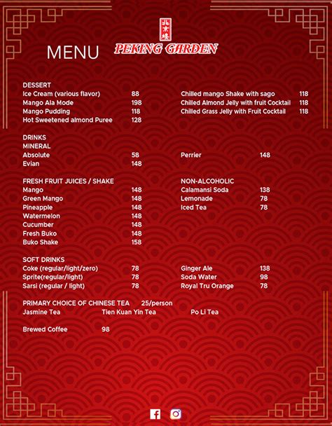 Peking Garden | Menu | Sharks Pin