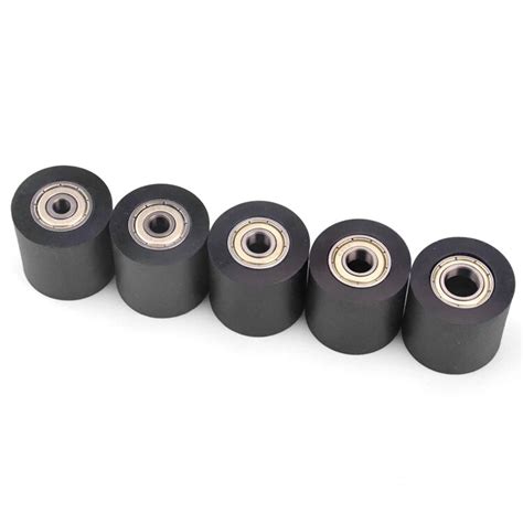 1pcs Black Pu Polyurethane Material Roller With Two Bearing Mute Flat ...