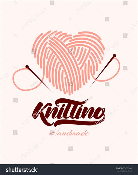 Knitting Logo Lettering Knit Heart Icon Stock Vector (Royalty Free) 774722440 | Shutterstock