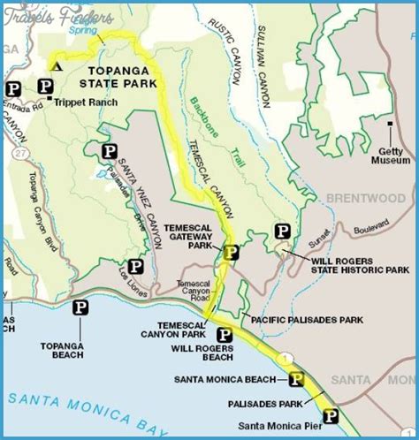 Santa Monica Mountains Hiking Map - TravelsFinders.Com