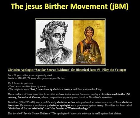 The jesus Birther Movement (jBM) - Christian Apologist “Secular Source ...