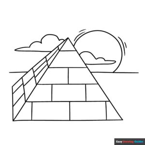 Pyramid Coloring Page | Easy Drawing Guides