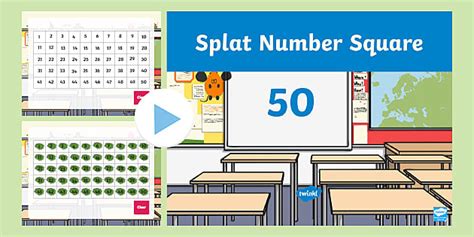 50 Number Splat Square PowerPoint - KS1 - Maths Resources