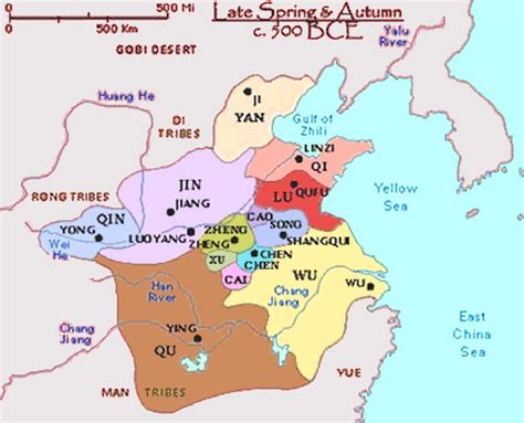 China History Maps - BC 722-481 Spring and Autumn Period