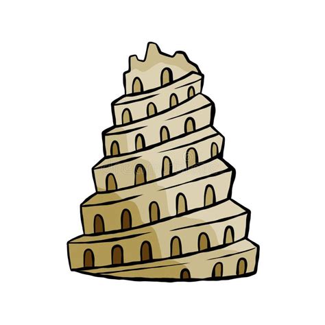 Torre De Babel. Cuidad De Babilonia Stock de ilustración - Ilustración de babilonia, mundo ...