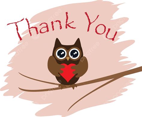 Thank You Card Cartoon Owl Feeling Vector, Cartoon, Owl, Feeling PNG and Vector with Transparent ...